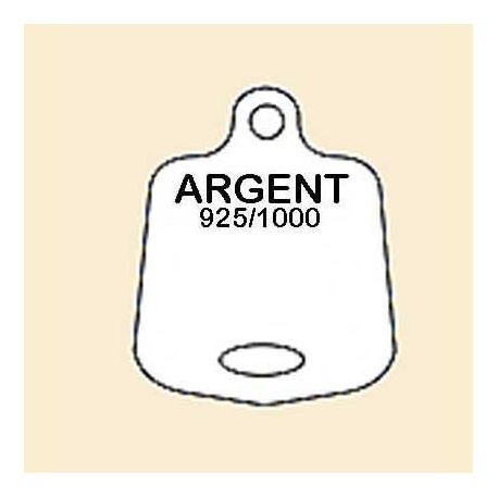 ETIQUETTE BLANCHE EN PLASTIQUE - ARGENT 925/1000 POUR PENDENTIF