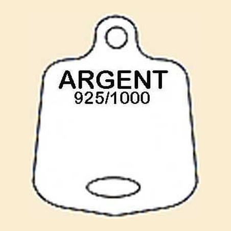 ETIQUETTE BLANCHE EN PLASTIQUE - ARGENT 925/1000 POUR PENDENTIF