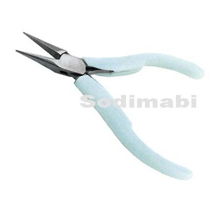 PINCE 1/2 RONDE 12 cm MANCHE BLANC