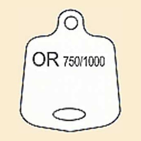 ETIQUETTE BLANCHE EN PLASTIQUE - OR 750/1000 POUR PENDENTIF