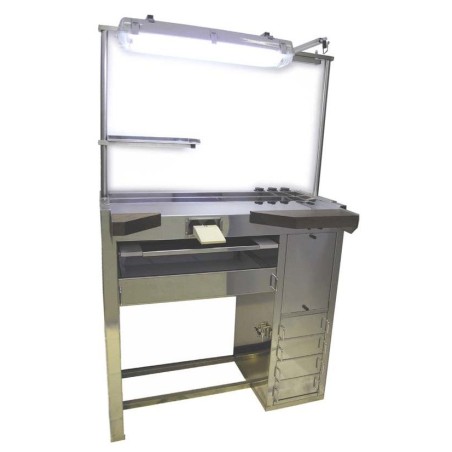 ETABLI 1 POSTE ACIER INOX AVEC ASPIRATION